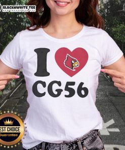 Alt Text: Top Louisville Cardinals Carter Guillaume I Heart CG56 ladies tee featuring vibrant team colors and stylish design.