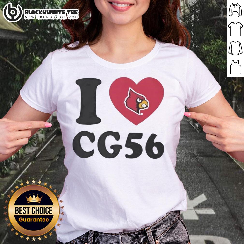 Top Louisville Cardinals Carter Guillaume I Heart Cg56 Ladies Tee Alt Text: Top Louisville Cardinals Carter Guillaume I Heart CG56 ladies tee featuring vibrant team colors and stylish design.