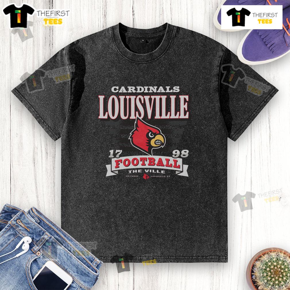 Top Louisville Cardinals Stripe Splash Washed T Shirt
