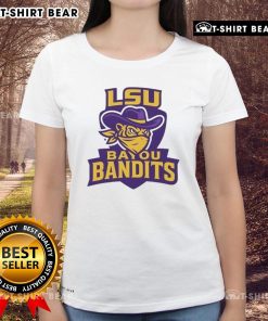Top LSU Bayou Bandits logo on a stylish ladies tee, perfect for fans showcasing team spirit and style.