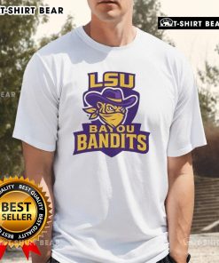 Top LSU Bayou Bandits Logo T-Shirt featuring bold graphics, perfect for fans and collectors of LSU merchandise.