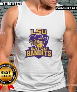 Alt Text: Top LSU Bayou Bandits logo tank top featuring bold graphics for fans of the Bayou Bandits team apparel.