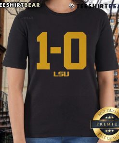 Top LSU Football Tigers 1-0 Ladies Tee featuring vibrant team colors and logo, perfect for female fans showing team spirit.