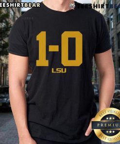 LSU Football Tigers 1-0 T-Shirt featuring bold team colors and logo, perfect for fans celebrating a victory.