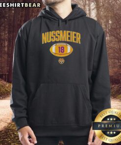 Alt Text: Vintage LSU Tigers football hoodie featuring player Garrett Nussmeier, number 18, perfect for fans and collectors.
