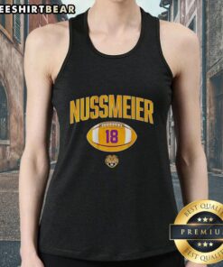 Vintage tank top featuring LSU Tigers football player Garrett Nussmeier, number 18, showcasing team spirit and style.