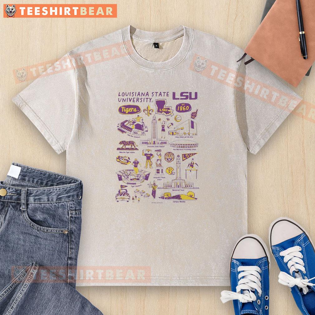 Top Lsu Tigers Vive La Fete Washed T Shirt Top LSU Tigers Vive La Fete washed t-shirt featuring vibrant colors and relaxed fit, perfect for game day.