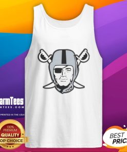 Top Mark Davis in a Las Vegas Raiders logo tank top, showcasing team spirit and style at a Raiders event.