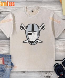 Top Mark Davis wearing a Las Vegas Raiders logo washed t-shirt, showcasing team spirit and style.