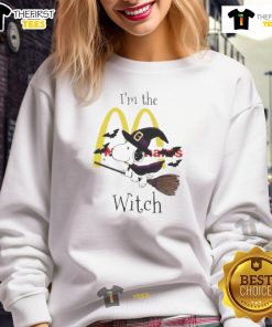 Top McDonald's x Snoopy I'm The Witch Halloween Sweatshirt featuring colorful graphic design perfect for Halloween festivities.