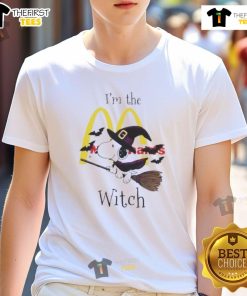 Top McDonald's X Snoopy I'm The Witch Halloween T-Shirt featuring a fun witch design perfect for Halloween festivities.