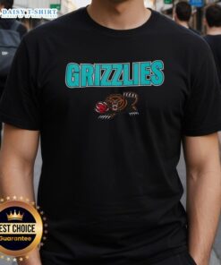 Alt Text: Vintage Memphis Grizzlies throwback T-shirt featuring iconic team logo and colors, perfect for fans and collectors.
