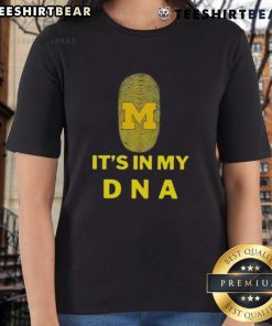 Top Michigan It's In My DNA ladies tee featuring a stylish design, perfect for proud Michiganders and casual wear.