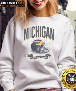 Top Michigan Wolverines Prime Play sweatshirt featuring team colors and logo, ideal for fans and casual wear.