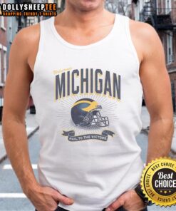 Alt Text: Top Michigan Wolverines Prime Play Tank Top showcasing team colors and logo, perfect for fans and summer wear.