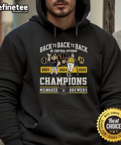 Top Milwaukee Brewers baseball mascot hoodie celebrating back-to-back NL Central Division champions.