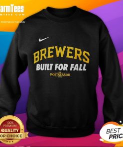 Alt Text: Stylish Milwaukee Brewers sweatshirt featuring Nike logo, perfect for Fall 2025 MLB postseason fans.