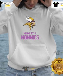 Cozy Top Minnesota Viking Minnesota Mommies hoodie featuring team colors and logo, perfect for fans and stylish moms.