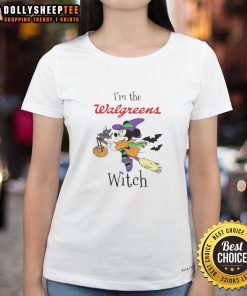 Top Minnie Mouse im Walgreen Witch Trick or Treat Halloween ladies tee featuring a fun design for festive celebrations.