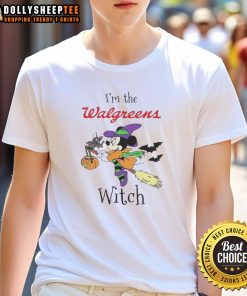 Top Minnie Mouse I'm Walgreen Witch Trick or Treat Halloween T-Shirt featuring a playful design for Halloween fun.