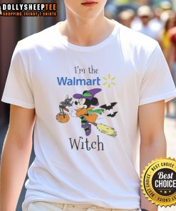 Alt Text: Top Minnie Mouse Halloween T-Shirt for Trick or Treat at Walmart, featuring a fun witch design for festive celebrations.