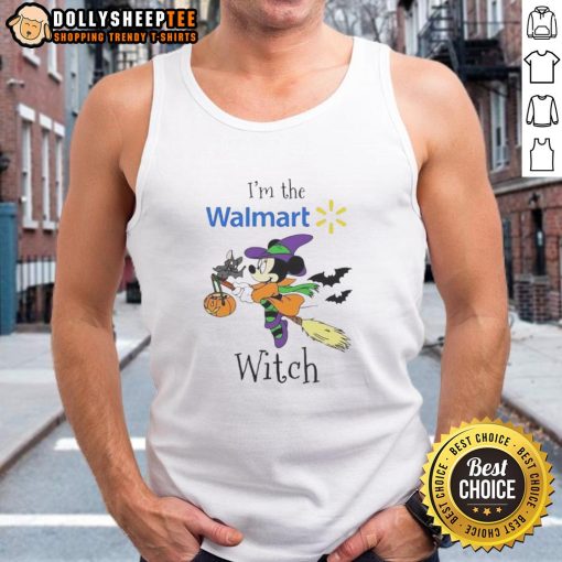 Top Minnie Mouse Halloween tank top from Walmart featuring a witch design for trick-or-treat fun.