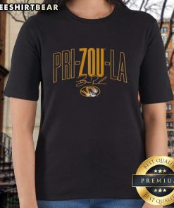 Beau Pribula signature ladies tee for Missouri Tigers football, featuring stylish design and team colors.