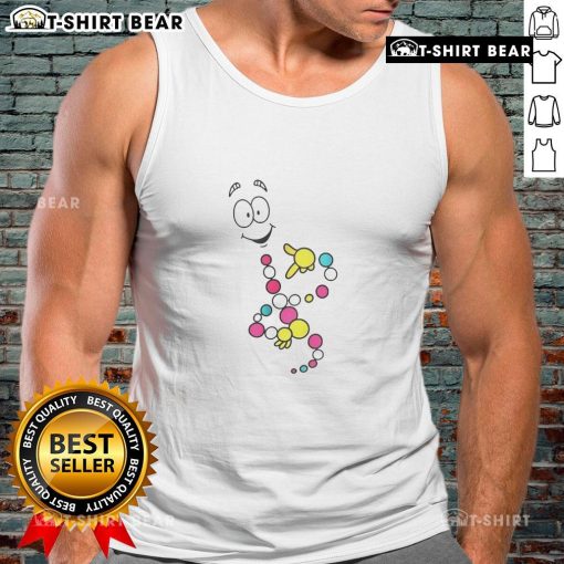 Alt Text: Top Mr. DNA cartoon design on a tank top for science lovers, perfect for showcasing your passion for genetics.