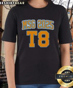 Top MSG 2025 T8 Ladies Tee in vibrant colors, perfect for casual wear and stylish comfort for women.