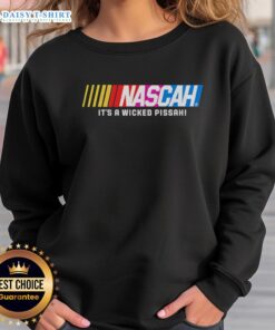 Top Nascah It's A Wicked Pissah sweatshirt in navy blue, showcasing a trendy design perfect for casual wear.