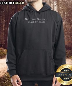 Alt Text: Top National Baseball Hall of Fame wordmark hoodie featuring iconic logo in stylish design for baseball fans.