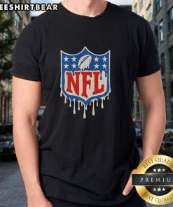 Stylish Top National Football League melting logo T-shirt featuring vibrant colors and a unique design for fans.