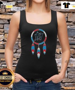 Top Native American Indians X Miami Marlins baseball tank top featuring vibrant graphics and comfortable fit for fans.