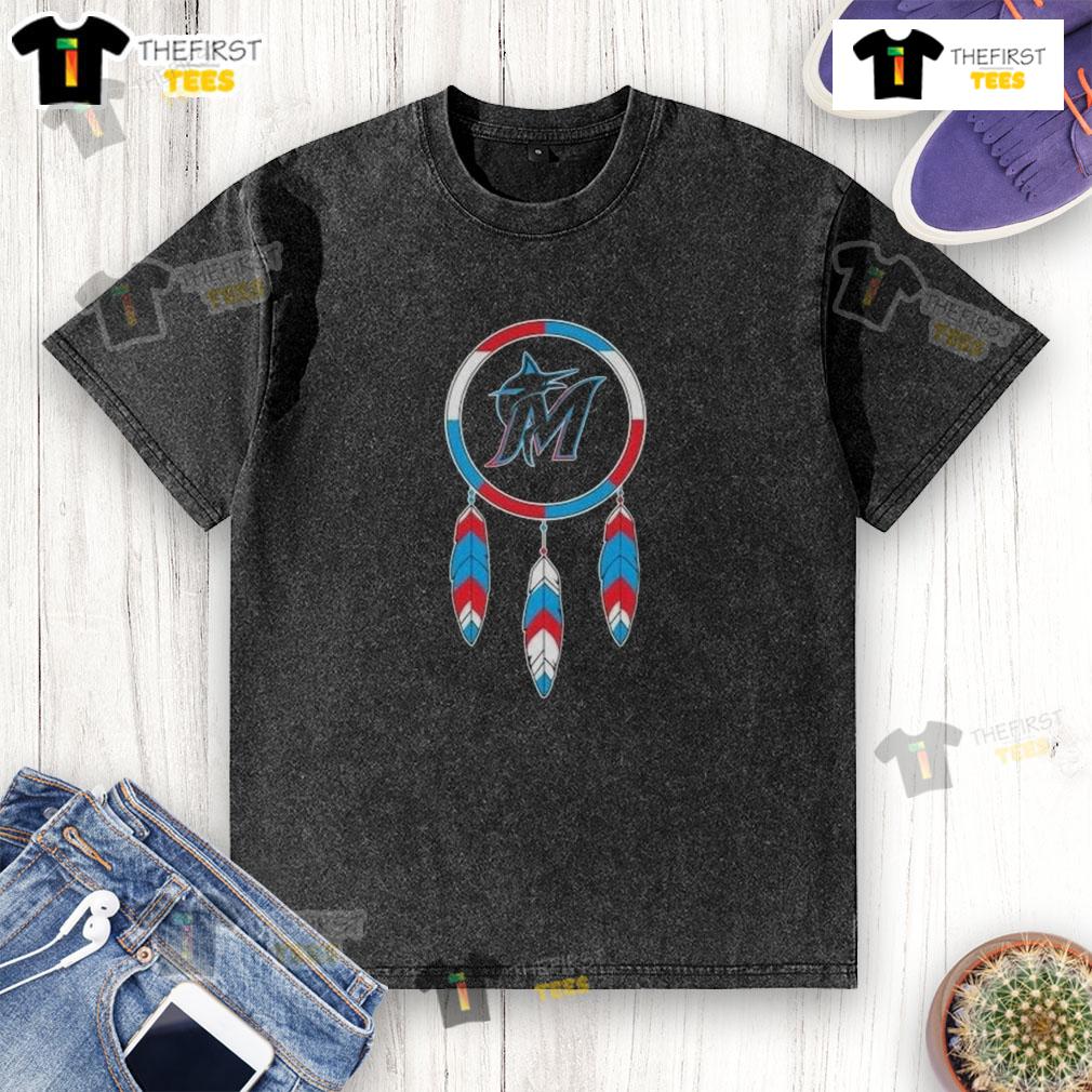 Top Native American Indians X Miami Marlins Baseball Washed T Shirt Top Native American Indians X Miami Marlins baseball washed t-shirt featuring vibrant team colors and bold graphics.