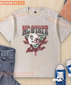 Vintage washed NC State Wolfpack Triangle T-shirt featuring a classic design, perfect for fans and casual wear.