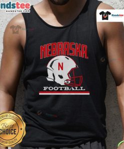 Vintage tank top featuring the Nebraska Cornhuskers basketball helmet design, perfect for fans and collectors.