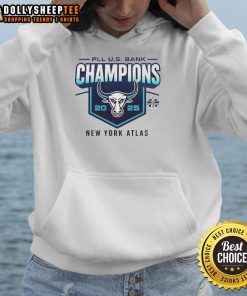 Top New York Atlas Lacrosse Champions 2025 hoodie showcasing team pride and athletic style in vibrant colors.
