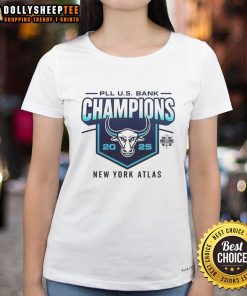 Top New York Atlas Lacrosse Champions 2025 Ladies Tee featuring vibrant design and team logo, perfect for fans.