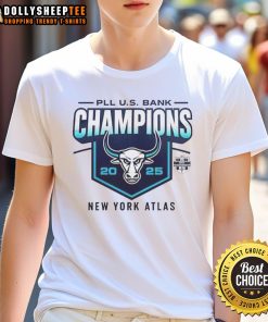 Top New York Atlas Lacrosse Champions 2025 T-Shirt featuring bold graphics and team colors, perfect for fans and players.
