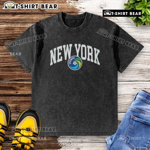 Alt Text: Stylish Top New York Cosmos Arc Washed T-Shirt in vibrant colors, perfect for casual wear and sports enthusiasts.
