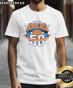 Top New York Knicks Anniversary 50th Logo T-Shirt featuring a vintage design celebrating the team's milestone anniversary.