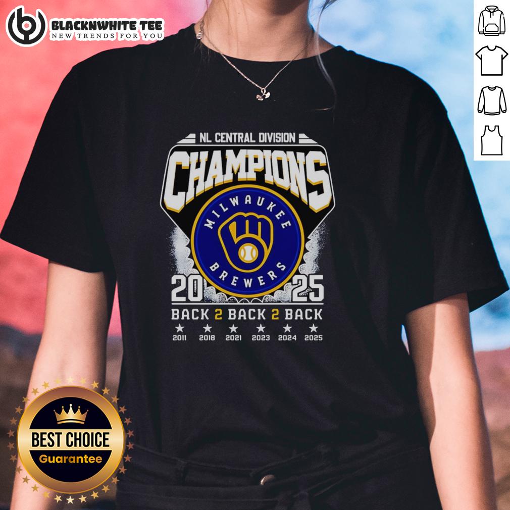 Top Nl Central Division Champions 2025 Milwaukee Brewers Ladies Tee