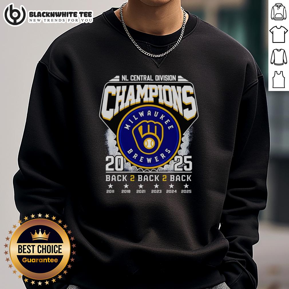 Top Nl Central Division Champions 2025 Milwaukee Brewers Sweatshirt