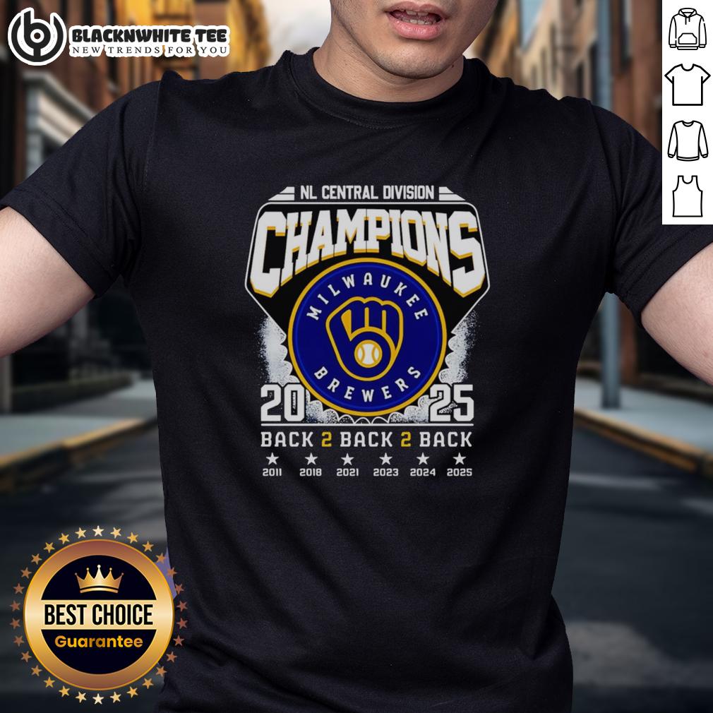 Top Nl Central Division Champions 2025 Milwaukee Brewers T Shirt 2025 Milwaukee Brewers T-Shirt celebrating Top NL Central Division Champions with bold team graphics and colors.