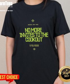Top No More Invites To The Cookout Ladies Tee in vibrant colors, perfect for fun summer gatherings and casual wear.