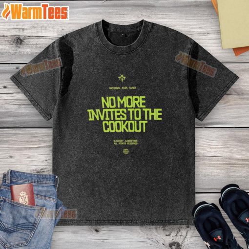 Top No More Invites to the Cookout Wash T-Shirt featuring a fun graphic design, perfect for summer gatherings.