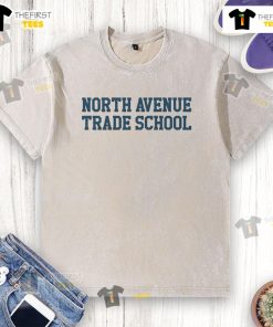 Top North Avenue Trade School washed t-shirt featuring a comfortable fit and stylish design for students and alumni.
