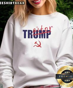 Top Not Trump Traitor Sweatshirt featuring bold text design, perfect for political statement and casual wear.