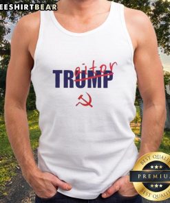 Top Not Trump Traitor Tank Top featuring bold text design, perfect for making a statement on political views.