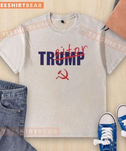 Top Not Trump Traitor washed t-shirt featuring a bold graphic design, perfect for political statement wear.